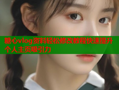 糖心vlog资料轻松修改教程快速提升个人主页吸引力